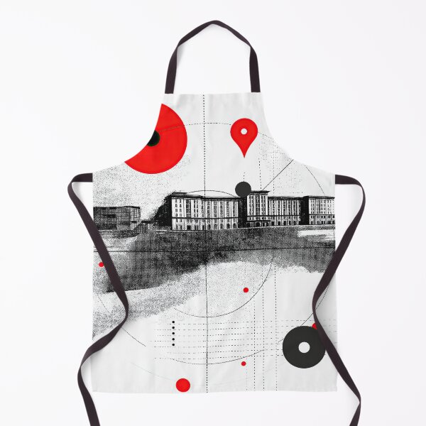 Item preview, Abstract architectural composition with red accents in style. designed and sold by Piotrek0001.
