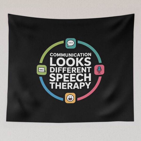 Item preview, Communication Looks Different Speech Therapy - This is the perfect gift for speech therapists, SLPs, teachers, autism advocates, parents, and anyone who supports inclusive communication. designed and sold by ZyziowskyArt.
