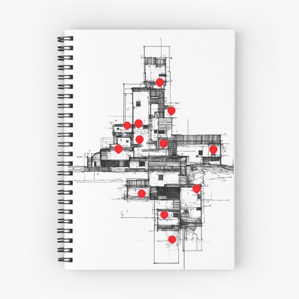 Item preview, Architectural sketch building plan with red navigation points. designed and sold by Piotrek0001.