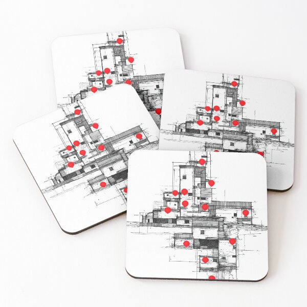Item preview, Architectural sketch building plan with red navigation points. designed and sold by Piotrek0001.