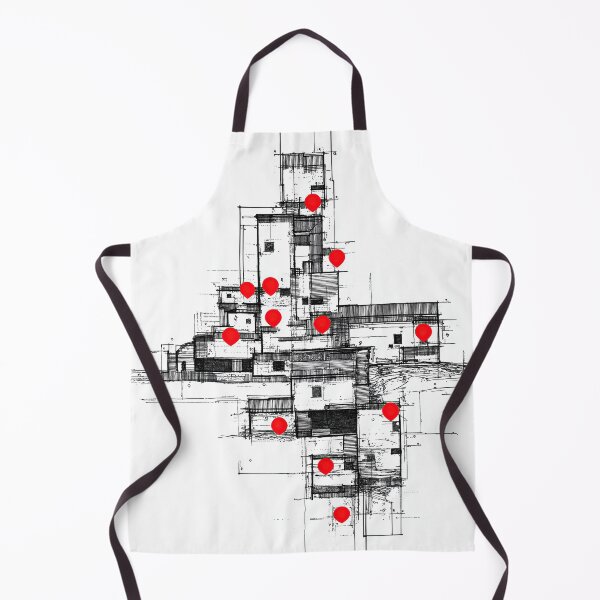 Item preview, Architectural sketch building plan with red navigation points. designed and sold by Piotrek0001.