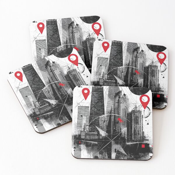 Item preview, Sketch of modern buildings with a background compass style. designed and sold by Piotrek0001.
