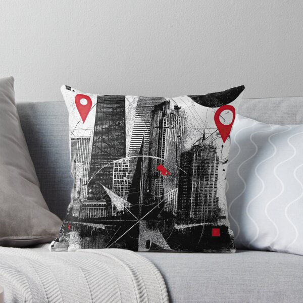 Item preview, Sketch of modern buildings with a background compass style. designed and sold by Piotrek0001.