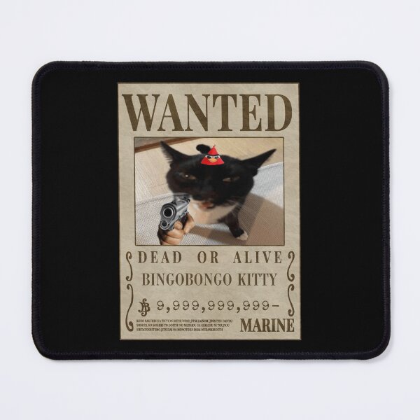 Item preview, Bingobongo Kitty Wanted Poster – Crazy Meme Cat with Gun & Party Hat designed and sold by LOL Studio.