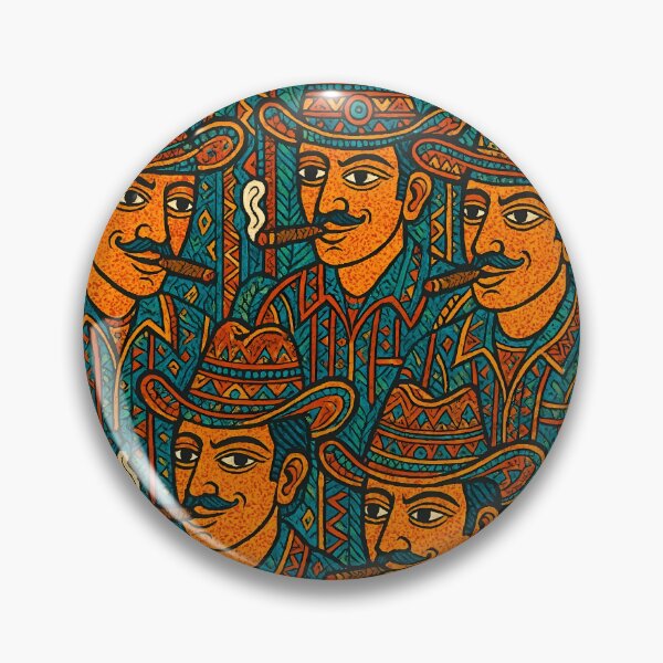 Item preview, The Cigar club folk art style  designed and sold by REDCLASH2002.