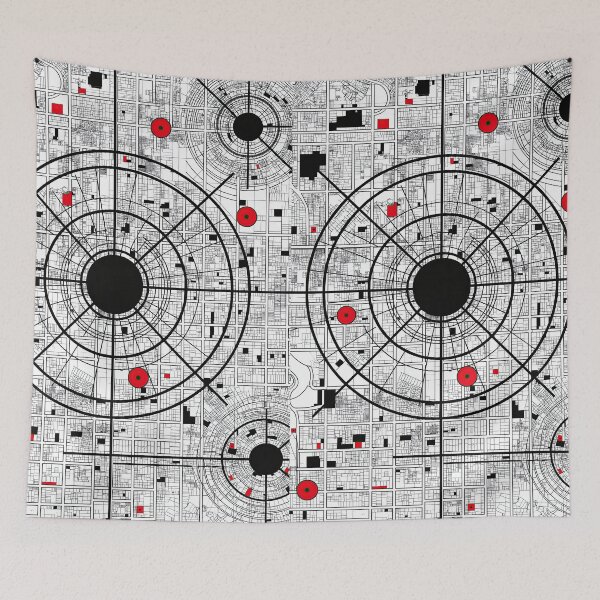 Item preview, Abstract city plan geometric composition in Bauhaus style. designed and sold by Piotrek0001.