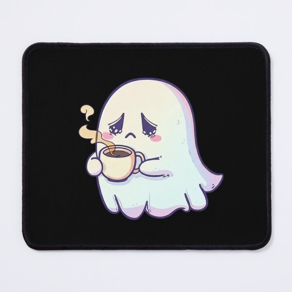 Item preview, Chibi Ghost with Coffee – Cute Funny Kawaii Halloween Design designed and sold by ColorSplash123.