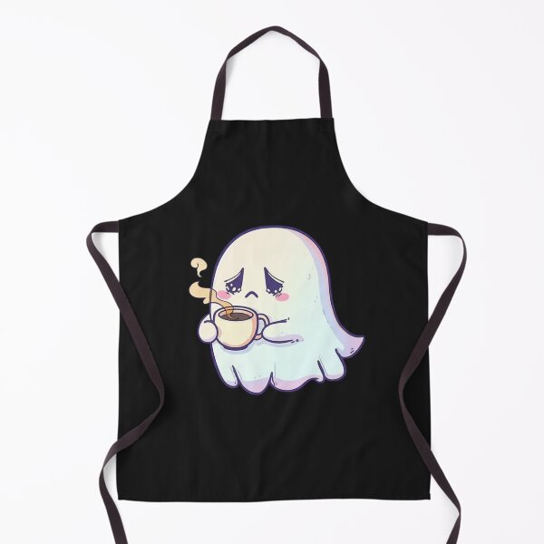 Item preview, Chibi Ghost with Coffee – Cute Funny Kawaii Halloween Design designed and sold by ColorSplash123.