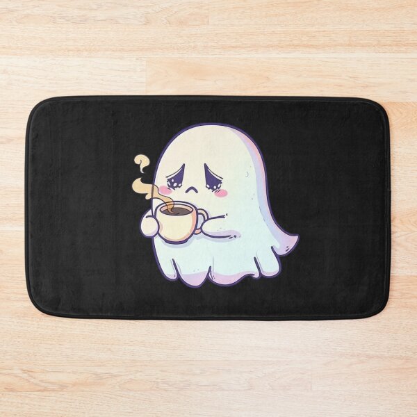 Item preview, Chibi Ghost with Coffee – Cute Funny Kawaii Halloween Design designed and sold by ColorSplash123.