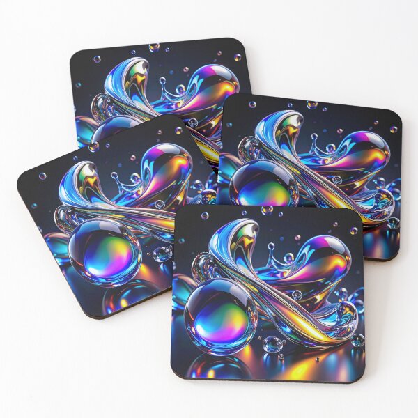 Item preview, Chromatic Liquid Flame – Abstract Glass Art on Black designed and sold by NizuCaCi.