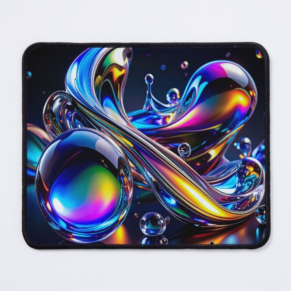 Item preview, Chromatic Liquid Flame – Abstract Glass Art on Black designed and sold by NizuCaCi.