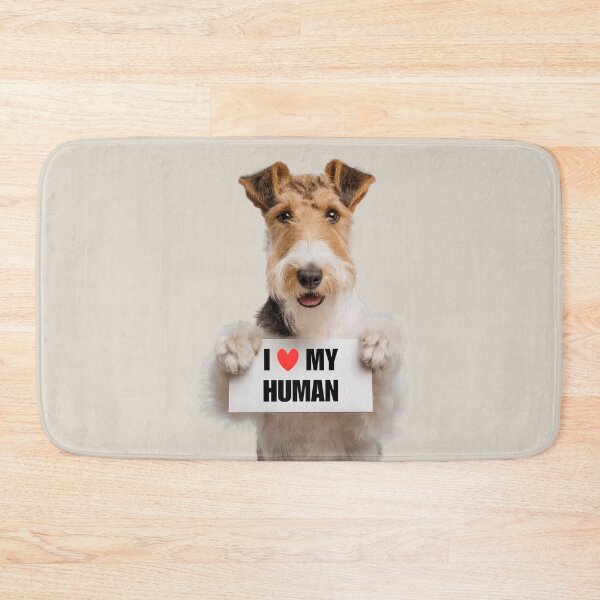 Item preview, Cute Wire Fox Terrier dog with Signboard I love my Human  designed and sold by LazyOwlStore.