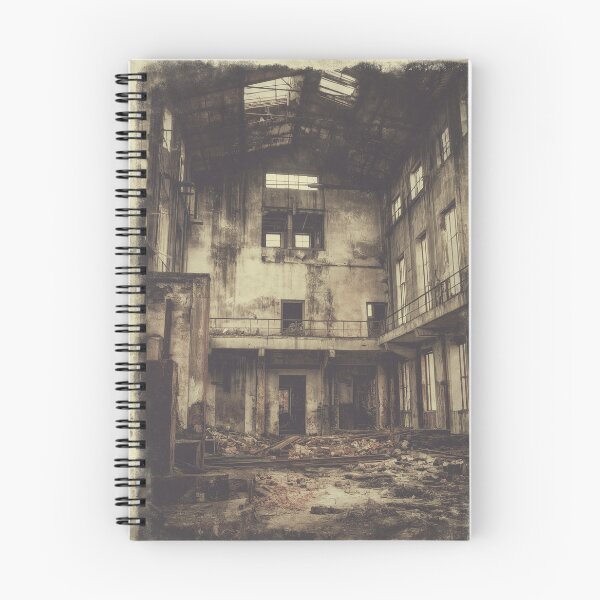 Item preview, Ruined factory interior post apocalyptic landscape vintage style. designed and sold by Piotrek0001.