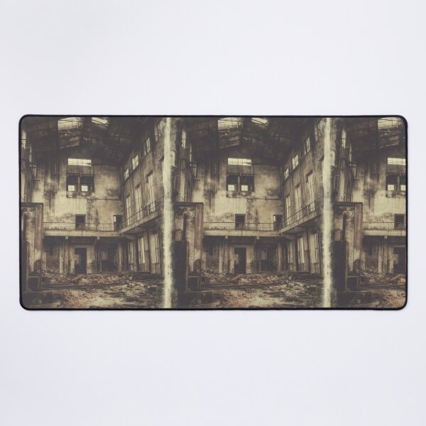 Item preview, Ruined factory interior post apocalyptic landscape vintage style. designed and sold by Piotrek0001.