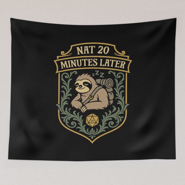 Item preview, Sloth Nat 20 Minutes Later Funny Tabletop RPG designed and sold by pixeptional.