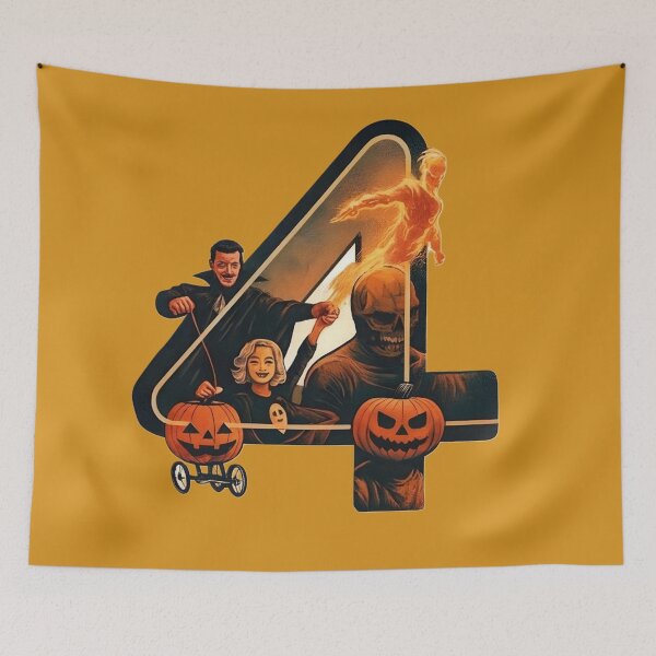Item preview, Halloween fantastic four Pumpkins and Retro Vibes designed and sold by LoomisDreams.