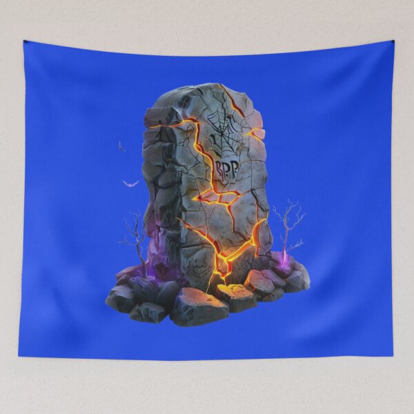 Item preview, Haunted Tombstone with Spider Web – Spooky Halloween Grave Design designed and sold by AlexLineArt.