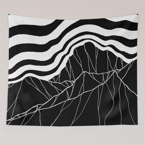 Item preview, Abstract Black and White Mountainscape designed and sold by Swadeillustrations.