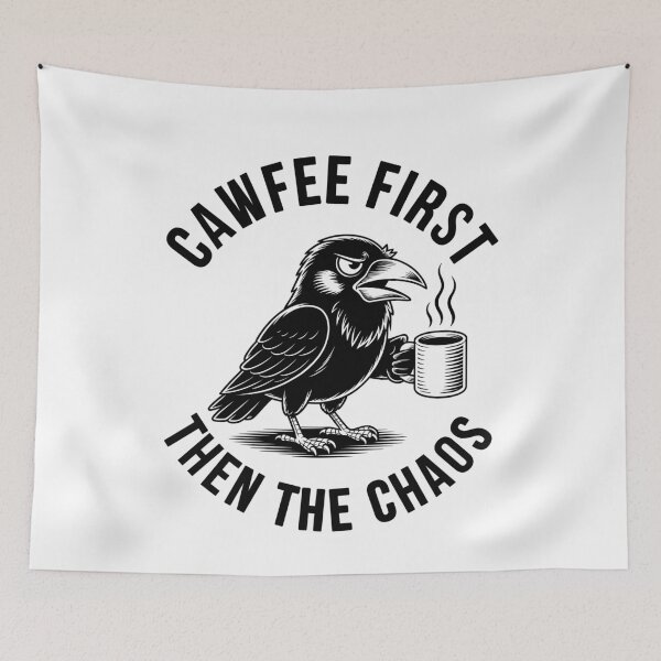Item preview, Cawfee First Then The Chaos Crow Pun Coffee designed and sold by KarimSoCute.