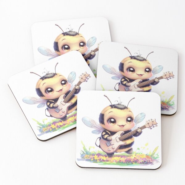 Item preview, Cute Bumblebee Playing Guitar- Perfect for Music Lovers designed and sold by SmartyWonders.