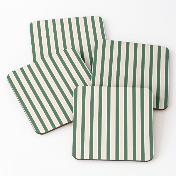Item preview, Green, Beige and Thin White Stripes Pinstripes designed and sold by OneThreeSix.