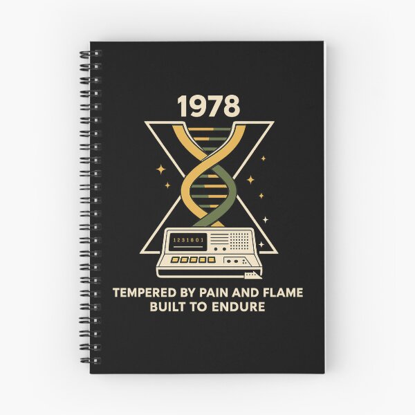 Item preview, Generation X DNA Helix — 1978 Tech Motifs — Tempered by Pain and Flame • Built to Endure Tee designed and sold by Purdiole-art.
