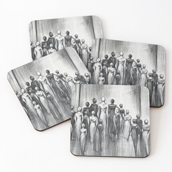 Item preview, Copy of Monochrome Elegance – Walking Figures (Modern Minimal Wall Art) designed and sold by PurpleRoseReina.