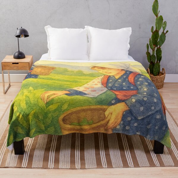 Item preview, Tea Harvest in Japan – Watercolor Art designed and sold by ワフパズル.