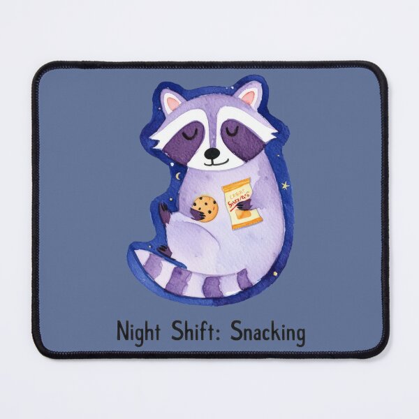 Item preview, Night Shift: Snacking – Cute Raccoon Illustration designed and sold by Ombrya.