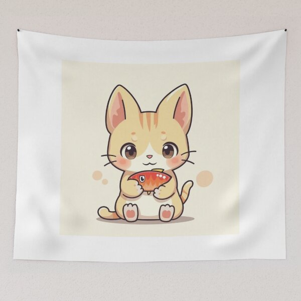 Item preview, Chibi Cat with Fish designed and sold by KDAEvelynn.