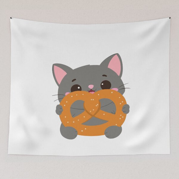 Item preview, Pretzel Hugging Cat Cute designed and sold by chetvenes.