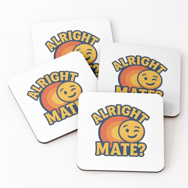 Item preview, Alright Mate? – Funny British Slang T-Shirt, Sticker & Retro Emoji Design designed and sold by Madanart.