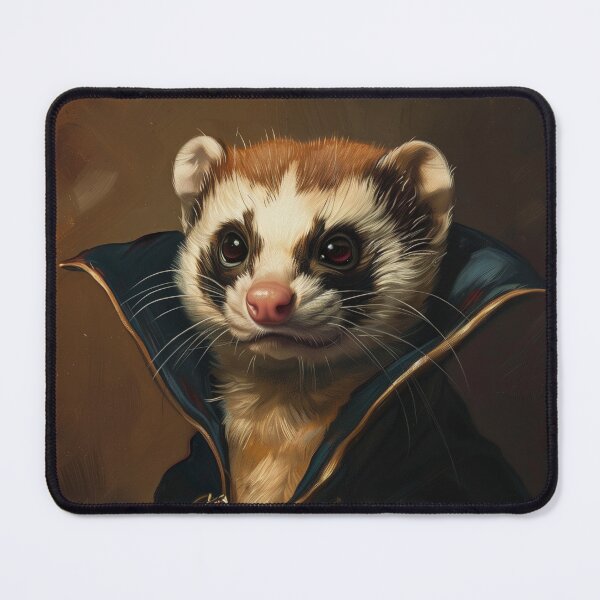 Item preview, Portrait of a Ferret Dressed as a Vampire – Cute Spooky Halloween Art designed and sold by baggycatsworld.