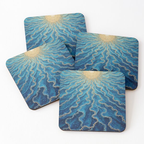 Item preview, Aboriginal Inspired Dot Art - With Ocean Sun Waves designed and sold by GrinGalore.