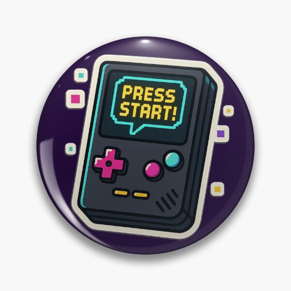 Item preview, Press Start Retro Console – Neon Pixel Gamer Sticker designed and sold by KrintoryTees.