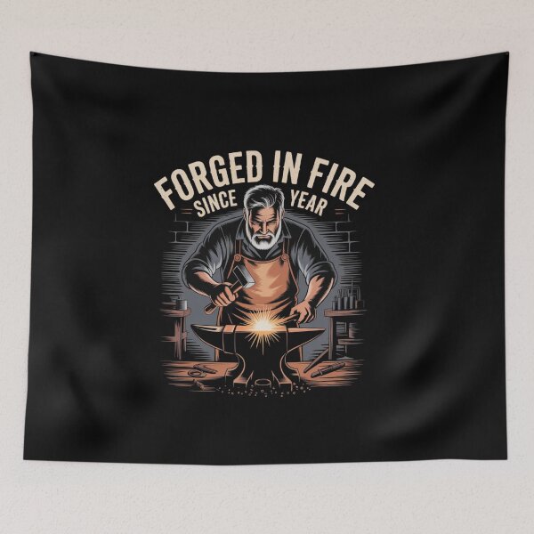 Item preview, Blacksmith – Forged in Fire Since [Year] | Vintage Artisan T-Shirt   designed and sold by teevoxx.