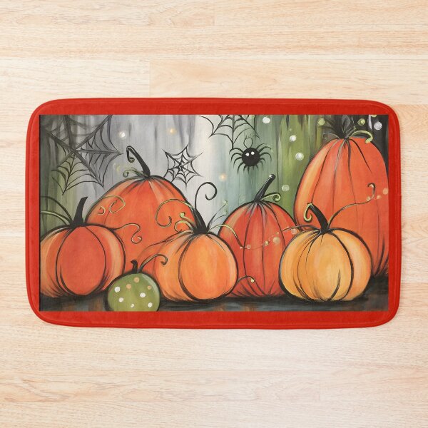 Item preview, Delight in Spooky Whimsical Halloween Pumpkins with Swirling Patterns and Playful Spider designed and sold by OlfactoART Studio.