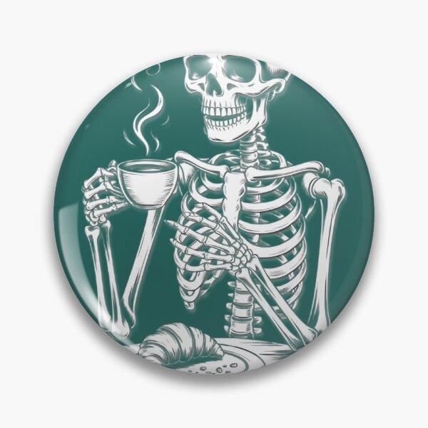 Item preview, Skeleton Coffee Break Croissant Art designed and sold by Denise Maxwell.