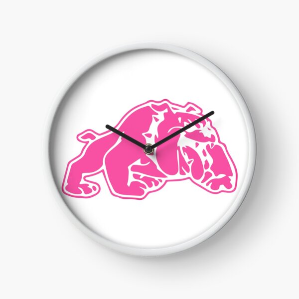 Pink Bulldog Clock