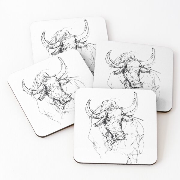 Item preview, Abstract Bull Portrait Sketch designed and sold by SleekLineSketches.