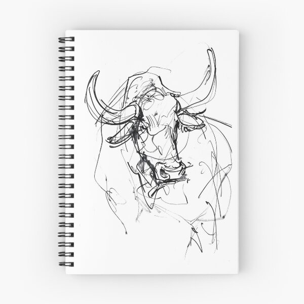 Item preview, Abstract Bull Portrait Sketch designed and sold by SleekLineSketches.