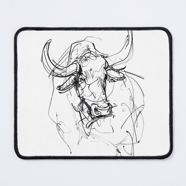 Item preview, Abstract Bull Portrait Sketch designed and sold by SleekLineSketches.