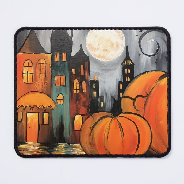 Item preview, Wander Through a Magical Urban Halloween Night with Glowing Pumpkins and Fairy-Tale Buildings designed and sold by OlfactoART Studio.