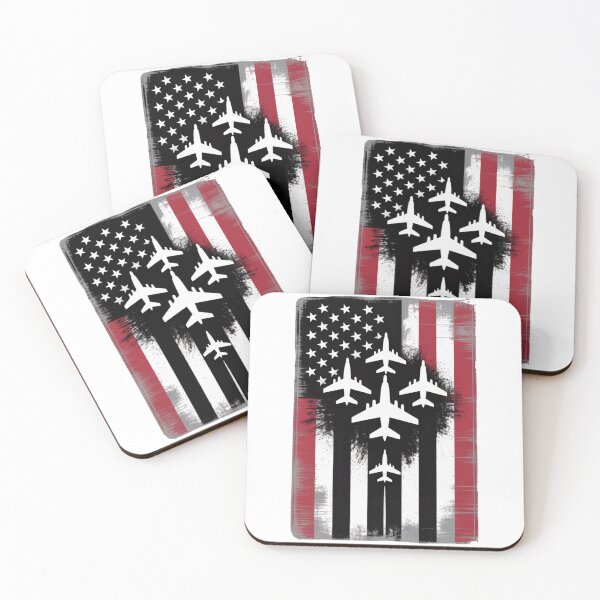 Item preview, American Fighters Jets Aircraft Plane Bold Jet Silhouettes and a Distressed Patriotic Flag designed and sold by Marpin91.