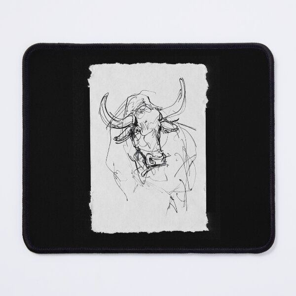 Item preview, Elegant Bull Portrait Sketch designed and sold by SleekLineSketches.