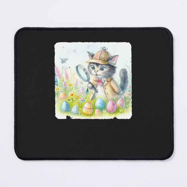 Item preview, Cat-Detective-With-Magnifying-Glass-Clues-In-Meadow.-Glass designed and sold by elleryngvodde.