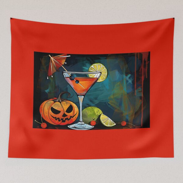 Item preview, Mixing Magic- Cocktail, Pumpkin and Citrus in a Festive Halloween Scene designed and sold by OlfactoART Studio.