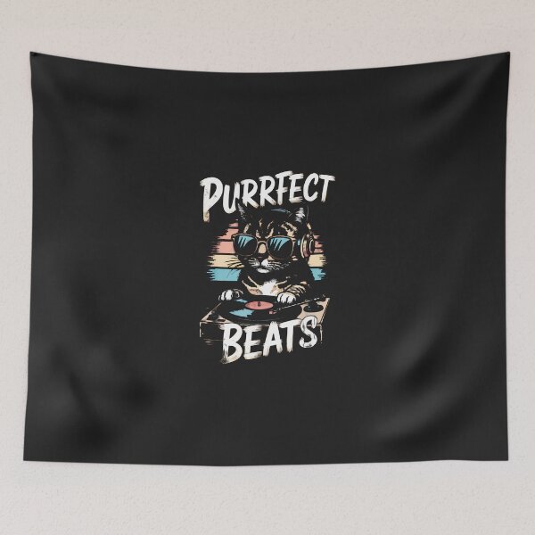 Item preview, Cat-Dj-Purrfect-Beats-Music-Lover-Cat-Retro-Sunset designed and sold by elleryngvodde.