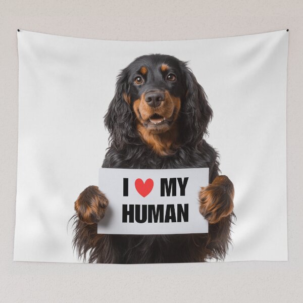 Item preview, Cute Gordon Setter dog with Signboard I love my Human  designed and sold by LazyOwlStore.