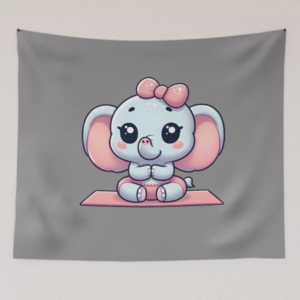 Item preview, Copy of Cartoon Elephant in Yoga Pose designed and sold by ArtistEmbrace.
